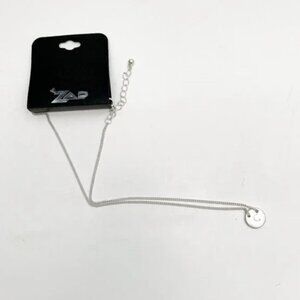 Zad Silver Tone Initial Letter "C" Circle Chain Necklace NWT